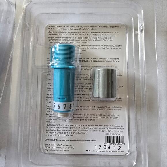 Silhouette Fabric Blade THREE (3) SILH-BLADE-FAB-3T Ratchet Cap NIB - Picture 3 of 3